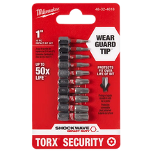 Milwaukee
        
        Drill Bits - Milwaukee SHOCKWAVE™ Torx® Security Insert Bit Set - 10PC, 48-32-4618