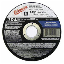 Milwaukee
        
        Cut-Off Wheel - Milwaukee 4-1/2" x .045" x 7/8" Cut-Off Wheel (Type 1) - 25PK, 49-94-4500