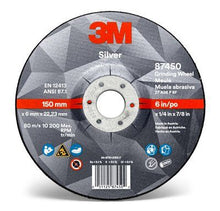 3M Canada
        
        Grinding Wheel - 3M Silver Depressed Center 87450, T27, black, 6 in x 1/4 in x 7/8 in (15.24 cm x 6.35 mm) AB87450
