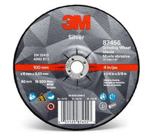 3M Canada
        
        Grinding Wheel - 3M Silver Depressed Center 87455, T27, black, 4 in x 1/4 in x 3/8 in (10.16 cm x 6.35 mm) AB87455