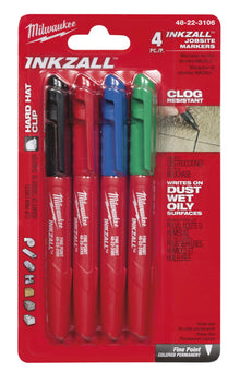 Milwaukee
        
        Marker - Milwaukee INKZALL™ Fine Point Coloured Markers (Pack of 4), 48-22-3106