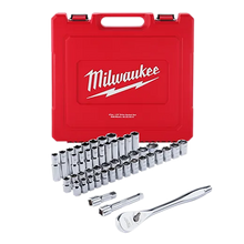 Milwaukee
        
        Ratchet and Socket Set - Milwaukee 47pc 1/2" Drive Metric & SAE Ratchet and Socket Set with FOUR FLAT™ Sides, 48-22-9010