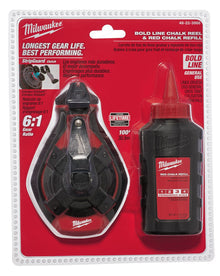 Milwaukee
        
        Chalk Reel - Milwaukee 100' Bold Line Kit w/Red Chalk, 48-22-3986