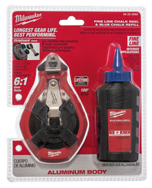 Milwaukee
        
        Chalk Reel - Milwaukee 100' Fine Line Chalk Kit w/ Blue Chalk, 48-22-3992