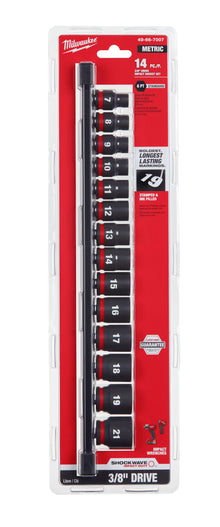 Milwaukee
        
        Socket Set - Milwaukee 14PC SHOCKWAVE Impact Duty™ 3/8" Drive Metric Standard 6 Point Socket Set, 49-66-7007