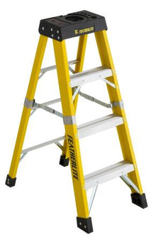 Featherlite
        
        Ladder - Featherlite Series 6400 4′ Extra Heavy Duty Fiberglass Step Ladder, 6404