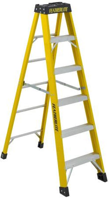 Featherlite
        
        Ladder - Featherlite Series 6900 6′ Extra Heavy Duty Fiberglass Step Ladder, 6906