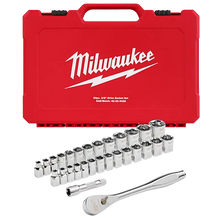 Milwaukee
        
        Ratchet & Socket Set - Milwaukee 29pc 3/8" Drive Metric & SAE Ratchet and Socket Set with FOUR FLAT™ SIDES, 48-22-9088