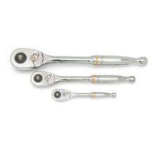 Apex Tool Canada Ltd
        
        Ratchet Set - Gearwrench 3 Pc. 1/4", 3/8” and 1/2" Drive 90-Tooth Quick Release Teardrop Ratchet Set, 81310T