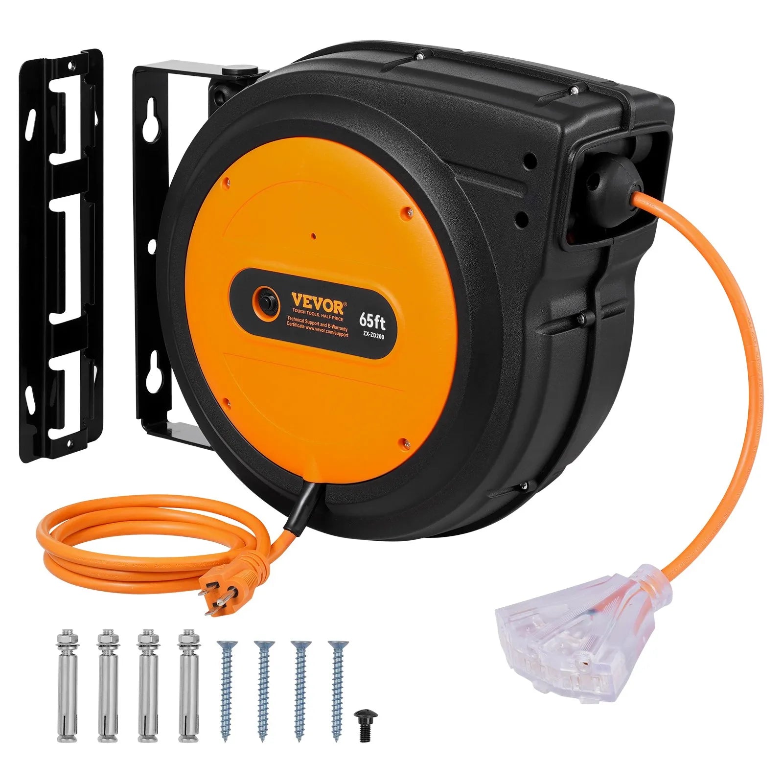 Vevor extension cord reel with accessories on a white background