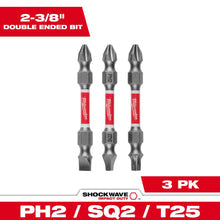 Milwaukee
        
        Drill Bit - Milwaukee 3PC SHOCKWAVE™ Impact Duty PH2/SQ2/T25 Double Ended Bits, 48-32-4319