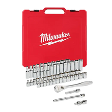 Milwaukee
        
        Rachet and Socket Set - Milwaukee 3/8" Drive 56pc Ratchet & Socket Set, 48-22-9008