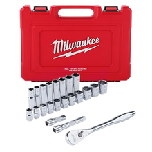 Milwaukee
        
        Ratchet and Socket Set - Milwaukee 22 pc 1/2" Drive SAE Ratchet and Socket Set with FOUR FLAT™ Sides, 48-22-9410