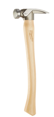 Milwaukee
        
        Hammer - Milwaukee 19oz Smooth Face Hickory Wood Framing Hammer, 48-22-9519