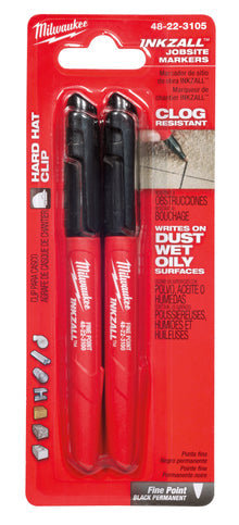 Milwaukee
        
        Marker - Milwaukee INKZALL Fine Point Black Marker (Pack of 2), 48-22-3105