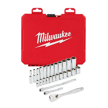 Milwaukee
        
        Ratchet and Socket Set - Milwaukee 1/4" Drive 28pc Ratchet & Socket Set - Metric, 48-22-9504