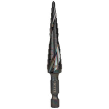 Klein Tools
        
        Step Drill Bit - Klein Tools Step Drill Bit, Quick Release, Spiral Flute, 1/8 to 1/2-Inch, QRST01
