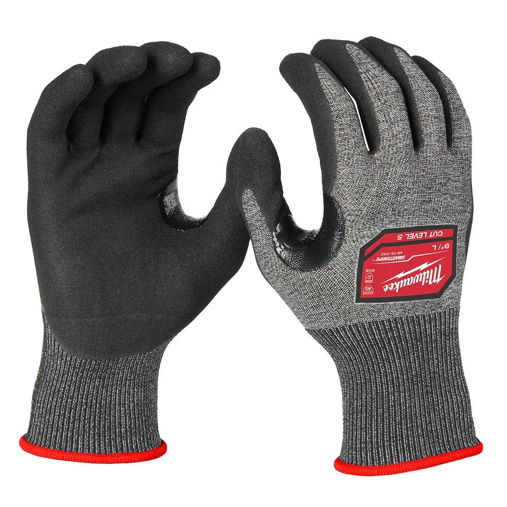 Milwaukee Tool Cut Level 5 High-Dexterity Nitrile Dipped Gloves. S-2XL